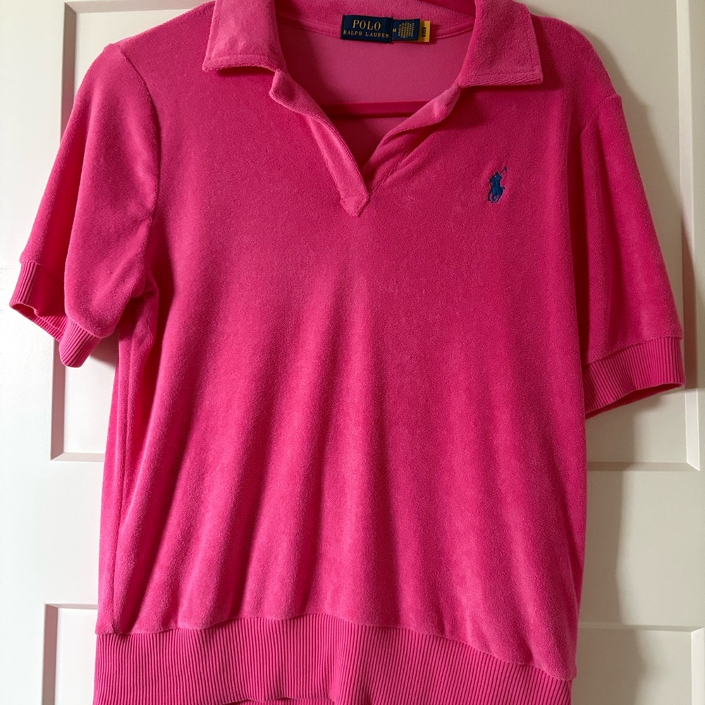 Polo Ralph Lauren Pink Short Sleeve Terry cloth Shirt